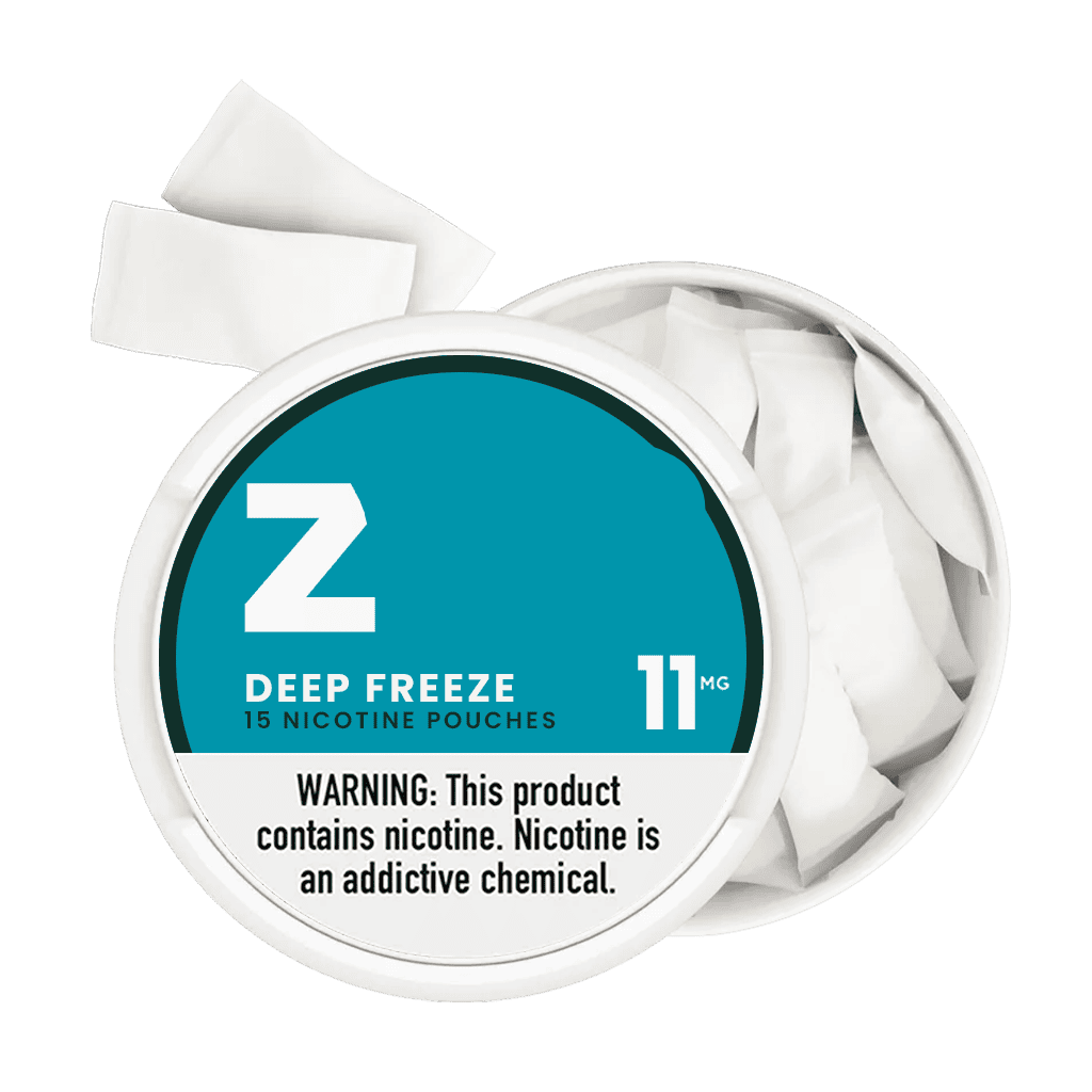Nicotine pouches ZYN Deep Freeze 11mg for discreet nicotine consumption and mood relief.