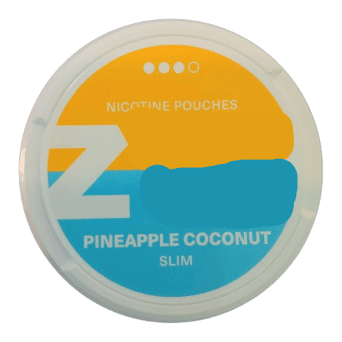Vape nicotine pouch with pineapple coconut flavor and slim design for a refreshing vaping experience.